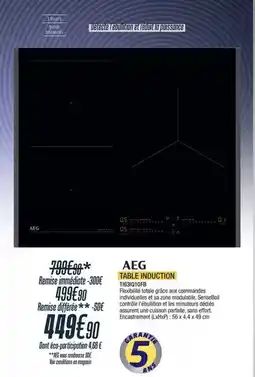 Proxi Confort Aeg - table induction offre
