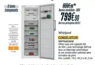 Whirlpool - congelateur whf6403w4e