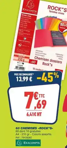 Bureau Vallée Exacompta - 60 chemises offre
