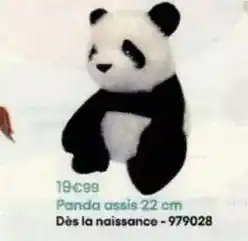 King Jouet Panda assis 22 cm offre