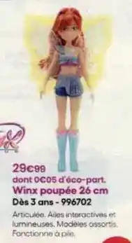 King Jouet Winx poupee 26 cm offre