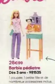 King Jouet Barbie - pédiatre dés 3 ans-981535 offre