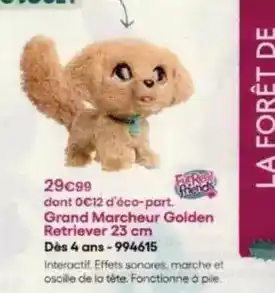 King Jouet Grand marcheur golden retriever 23 cm offre