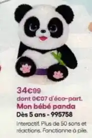 King Jouet Mon bébé panda offre