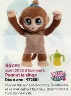 King Jouet Furreal - peanut le singe des 4 ans-972551 offre