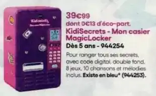 King Jouet Tous - kidisecrets-mon casier magic locker dès 5 ans-944254 offre