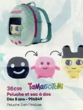 King Jouet Peluche et sac à dos dès 8 ans offre