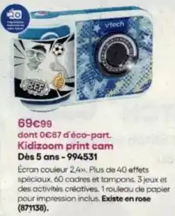 King Jouet Vtech - kidizoom print cam dès 5 ans-994531 offre