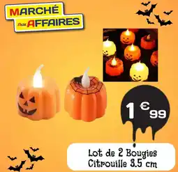 Marché aux Affaires Lot de 2 bougies citrouille 3.5 cm offre