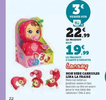 Hyper U LANSAY Mon bebe cabrioles lina la fraise offre
