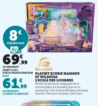 Hyper U Playset ecurie magique et wildstar l'ecole des licornes offre