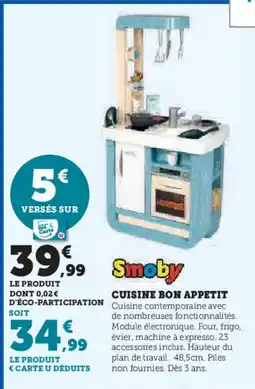 Hyper U SMOBY Cuisine bon appetit offre