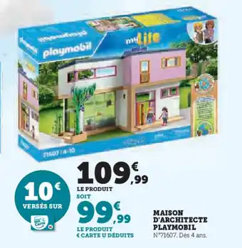Hyper U PLAYMOBIL Maison d'architecte offre