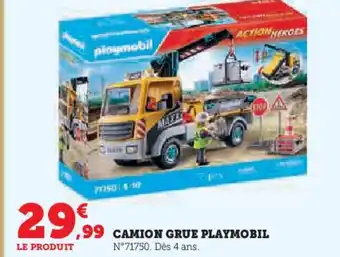 Hyper U PLAYMOBIL Camion grue offre