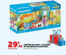 Hyper U PLAYMOBIL Centre de soin: 8 chiens et soigneur offre