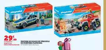 Hyper U PLAYMOBIL Voiture de police ou véhicule de pompiers offre