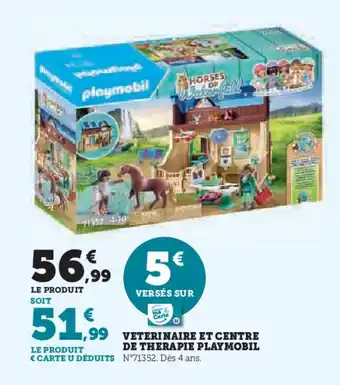 Hyper U PLAYMOBIL Veterinaire et centre de therapie offre