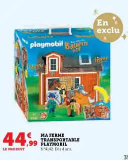 Hyper U PLAYMOBIL Ma ferme transportable offre