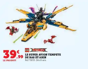 Hyper U LEGO NINJAGO Le super avion tempete de ras et arin offre