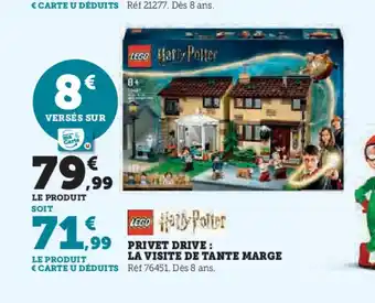 Hyper U LEGO HARRY POTTER Privet drive la visite de tante marge offre
