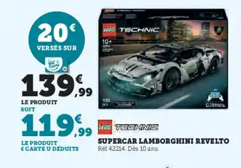 Hyper U LEGO TECHNIC Supercar lamborghini revelto offre