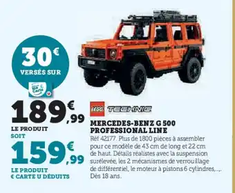 Hyper U LEGO TECHNIC Mercedes-benz g 500 professional line offre
