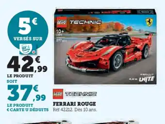Hyper U LEGO TECHNIC Ferrari rouge offre