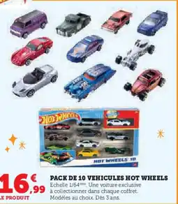 Hyper U HOT WHEELS Pack de 10 vehicules offre