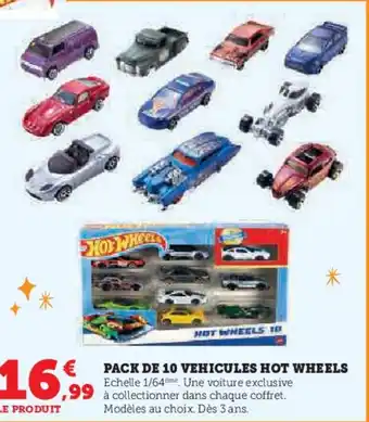 Hyper U HOT WHEELS Pack de 10 vehicules offre