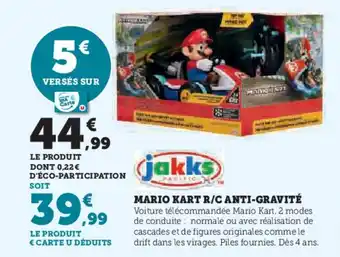 Hyper U JAKKS PACIFIC Mario kart r/c anti-gravité offre