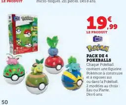Hyper U POKEMON Pack de 4 pokeballs offre