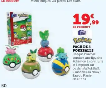 Hyper U POKEMON Pack de 4 pokeballs offre