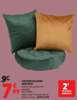 Auchan Coussin velours offre