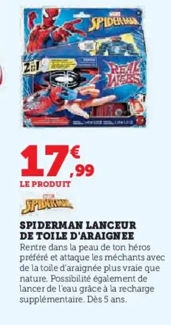 Hyper U Spiderman lanceur de toile d'araignee offre
