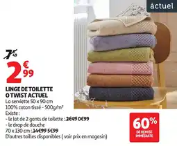 Auchan Linge de toilette otwist actuel offre