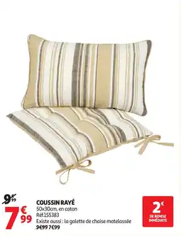 Auchan Coussin rayé offre