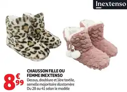 Auchan Chausson fille ou femme inextenso offre