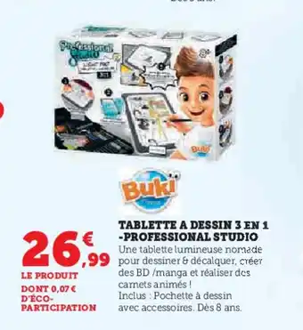 Hyper U BUKI Tablette a dessin 3 en 1 -professional studio offre