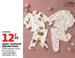 Auchan Sweat + pantalon bébé inextenso offre