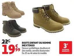 Auchan Boots enfant ou homme inextenso offre