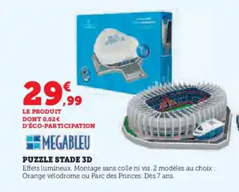 Hyper U MEGABLEU Puzzle stade 3d offre