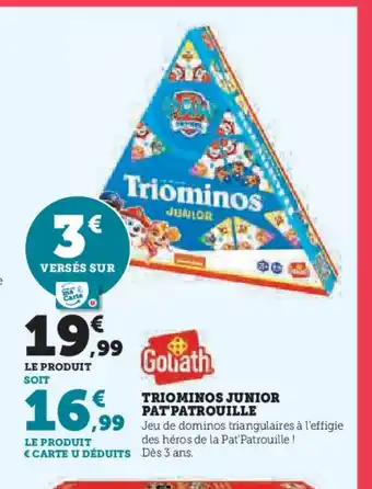 Hyper U GOLIATH Triominos junior pat patrouille offre