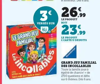 Hyper U Grand jeu familial des incollables offre