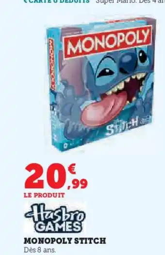 Hyper U MONOPOLY STITCH offre