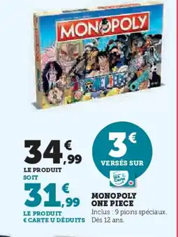 Hyper U MONOPOLY ONE PIECE offre