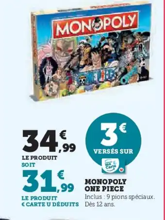 Hyper U MONOPOLY ONE PIECE offre