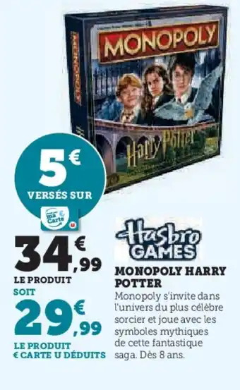 Hyper U MONOPOLY HARRY POTTER offre
