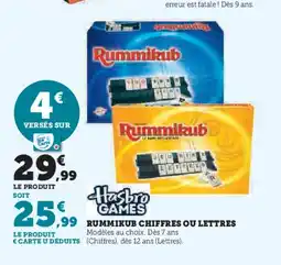Hyper U RUMMIKUB Chiffres ou lettres offre