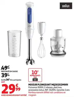 Auchan Mixeur plongeant mq30202mwh offre