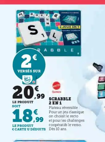 Hyper U SCRABBLE 2 EN 1 offre